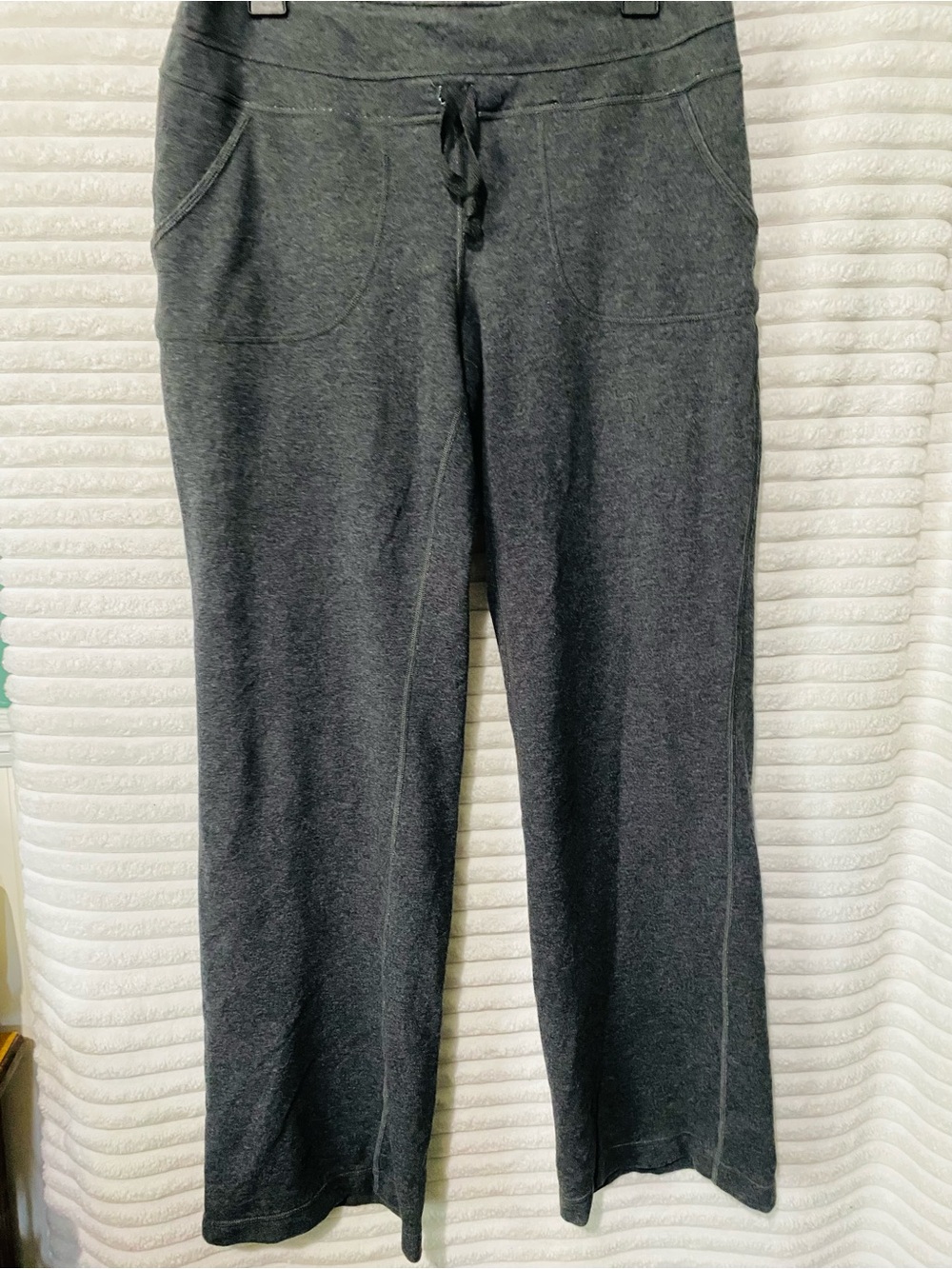 Xersion Wide Leg Knit Lounge Pants in Charcoal Black